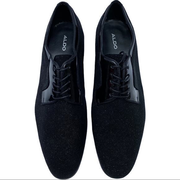 Aldo Mens 12 Dress Shoe Formal Patent tie shine sparkle Classic Aloalian 92 - Picture 9 of 15